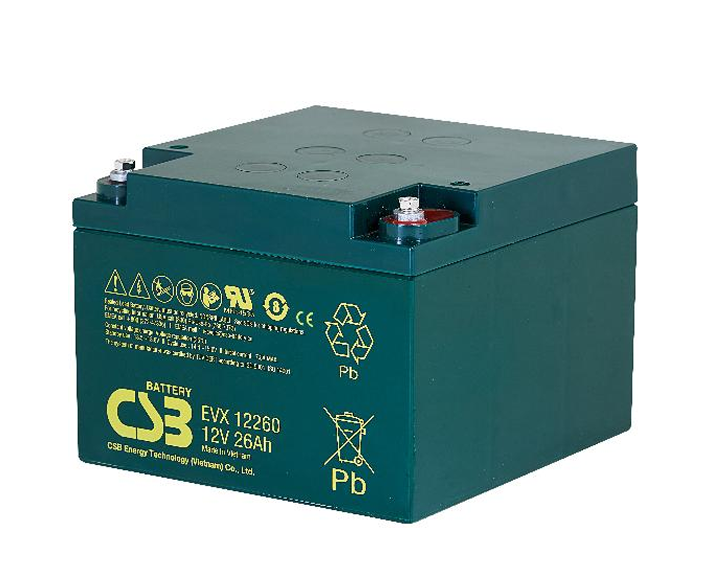 CSB EVX12260 12V 26Ah 深循环阀控式 AGM 蓄电池