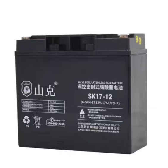 山克电瓶UPS电池 12V17H SK17-12 机房UPS 直流屏电柜 消防用铅酸蓄电池 电瓶