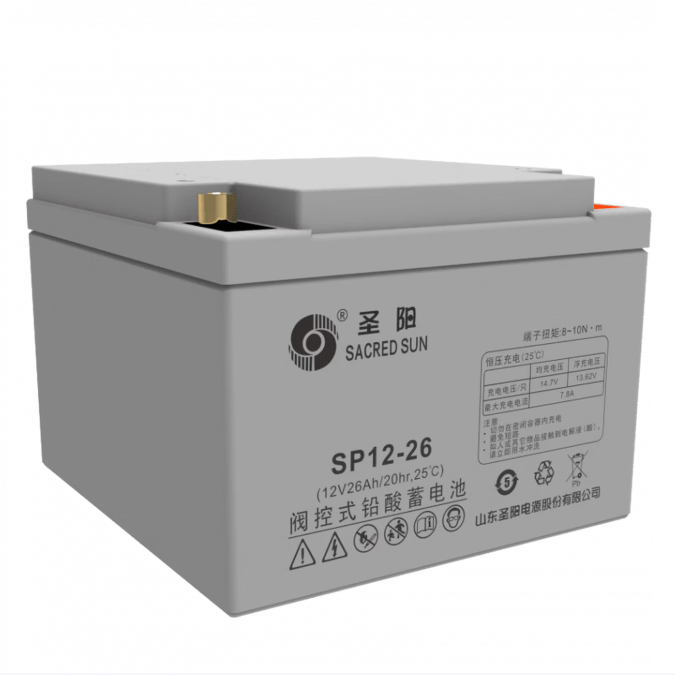 原厂圣阳蓄电池 SP12-26 12V26AH阀控式铅酸蓄电池 UPS、直流屏、消防应急用、EPS电源后备蓄电池SACRED SUN 山东圣阳